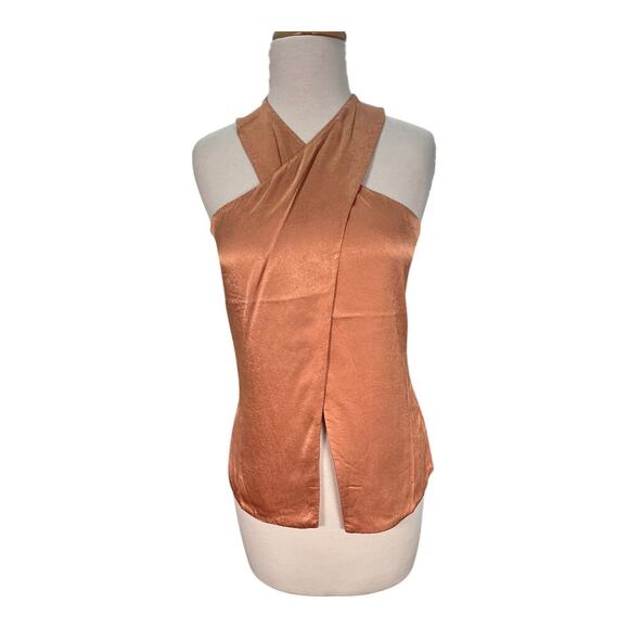 Revolve Lanston Cross Front Halter Top Honey Size XS New With Tag Key Hole Back - Picture 5 of 14